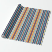 Farbenfrohes Herbst-Winter-Farbstreifen-Muster Geschenkpapier (Ungerollt)