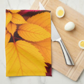 Farbenfrohes Herbstlaub Botanisches Design Geschirrtuch (Viertel Falte)
