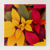 Farbenfrohes Herbstlaub Botanisches Design Puzzle (Horizontal)