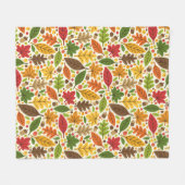 Farbenfrohes Herbstlaub- und Eichelmuster Fleecedecke (Vorderseite (Horizontal))