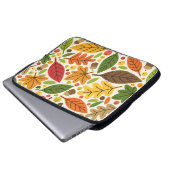 Farbenfrohes Herbstlaub- und Eichelmuster Laptopschutzhülle (Vorne Knopf)