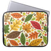 Farbenfrohes Herbstlaub- und Eichelmuster Laptopschutzhülle (Vorderseite)