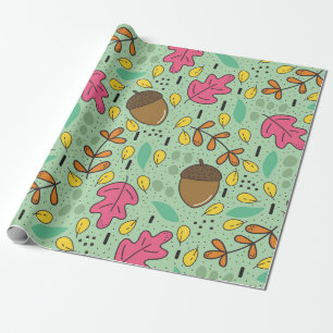Farbenfrohes Herbstlaubmuster Geschenkpapier