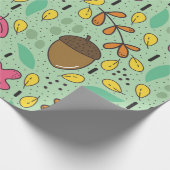 Farbenfrohes Herbstlaubmuster Geschenkpapier (Ecke)