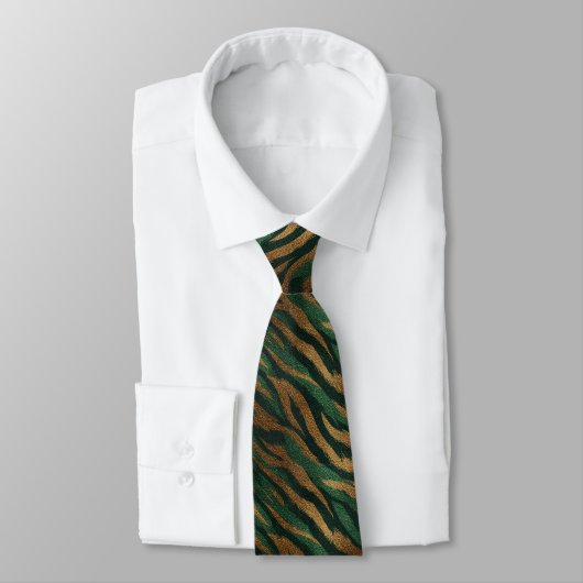 Farbenfrohes Herrenaccessoire Tigerprint Krawatte (Gebunden)