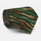 Farbenfrohes Herrenaccessoire Tigerprint Krawatte (Gerollt)