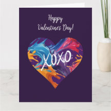 Farbenfrohes Herz XOXO-Lila-