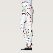 Farbenfrohes Herzen-Muster Leggings (Links)