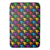 Farbenfrohes Houndstooth-Muster Schwarz Badematte (Vorderseite Vertikal)