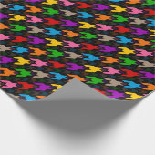 Farbenfrohes Houndstooth-Muster Schwarz Geschenkpapier (Ecke)