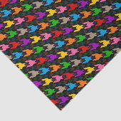 Farbenfrohes Houndstooth-Muster Schwarz Seidenpapier (Ausschnitt)