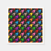 Farbenfrohes Houndstooth-Muster Schwarz  Serviette (Vorderseite)