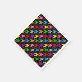 Farbenfrohes Houndstooth-Muster Schwarz  Serviette (Ecke)