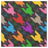 Farbenfrohes Houndstooth-Muster Schwarz Stoff (Nahaufnahme)