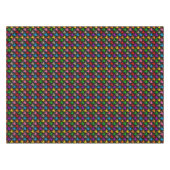 Farbenfrohes Houndstooth-Muster Schwarz Tischdecke (Vorderseite (Horizontal))