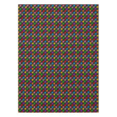 Farbenfrohes Houndstooth-Muster Schwarz Tischdecke (Vorderseite)