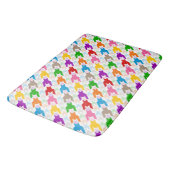 Farbenfrohes Houndstooth-Muster Weiß Badematte (Schrägansicht)