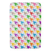 Farbenfrohes Houndstooth-Muster Weiß Badematte (Vorderseite Vertikal)