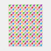 Farbenfrohes Houndstooth-Muster Weiß Fleecedecke (Vorderseite)