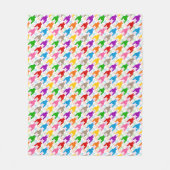 Farbenfrohes Houndstooth-Muster Weiß Fleecedecke (Vorderseite)