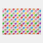 Farbenfrohes Houndstooth-Muster Weiß Geschirrtuch (Horizontal)