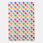 Farbenfrohes Houndstooth-Muster Weiß Geschirrtuch (Vertikal)
