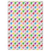 Farbenfrohes Houndstooth-Muster Weiß Klemmbrett (Rückseite)