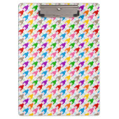 Farbenfrohes Houndstooth-Muster Weiß Klemmbrett (Vorderseite)