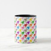 Farbenfrohes Houndstooth-Muster Weiß Tasse (Zentrum)