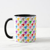 Farbenfrohes Houndstooth-Muster Weiß Tasse (Links)
