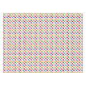 Farbenfrohes Houndstooth-Muster Weiß Tischdecke (Vorderseite (Horizontal))