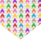 Farbenfrohes Houndstooth-Muster Weiß Tischdecke (Schrägansicht)