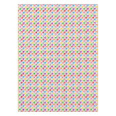 Farbenfrohes Houndstooth-Muster Weiß Tischdecke (Vorderseite)