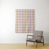 Farbenfrohes Houndstooth-Muster Weiß  Wandteppich (Beispiel)