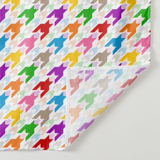 Farbenfrohes Houndstooth-Muster Weiß  Wandteppich (Detail)