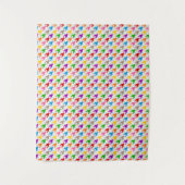 Farbenfrohes Houndstooth-Muster Weiß  Wandteppich (Vorderseite)