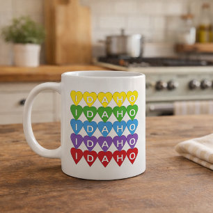 Farbenfrohes Idaho-Herzmuster Kaffeetasse