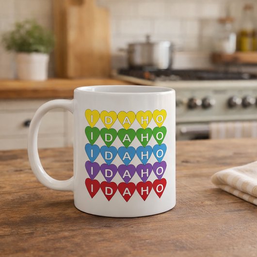 Farbenfrohes Idaho-Herzmuster Kaffeetasse