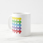 Farbenfrohes Idaho-Herzmuster Kaffeetasse (Vorderseite Links)