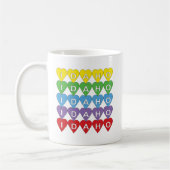 Farbenfrohes Idaho-Herzmuster Kaffeetasse (Links)
