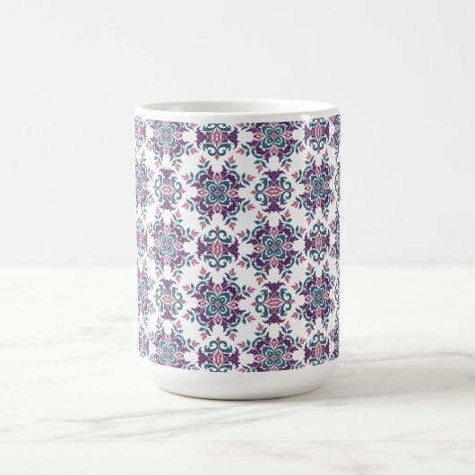 Farbenfrohes Ikat-Blumenmotiv-Muster Kaffeetasse (Mittel)