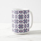 Farbenfrohes Ikat-Blumenmotiv-Muster Kaffeetasse (VorderseiteRechts)