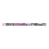 Farbenfrohes illustriertes Blumenmuster Satinband (Vorderseite)