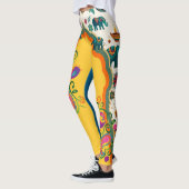 Farbenfrohes indisches Elefantenmuster Boho Leggings (Links)