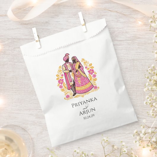 Farbenfrohes indisches Paar Geschenktütchen (Ausgeschnitten)