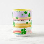 Farbenfrohes Irisches Kleeblatt nahtloses Muster Tasse (Zentrum)