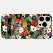 Farbenfrohes japanisches Blumenmuster mit Monogram Case-Mate iPhone Hülle (Rückseite (Horizontal))