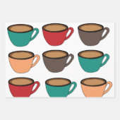 Farbenfrohes Kaffeetassenmuster Geschenkpapier Set (Vorderseite 2)