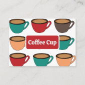 Farbenfrohes Kaffeetassenmuster Visitenkarte (Vorderseite)