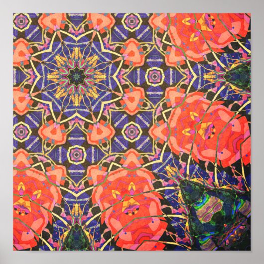 Farbenfrohes Kaleidoskop-Muster Poster (Vorne)